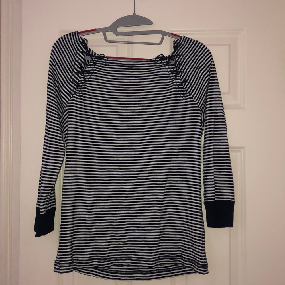 White/ navy striped Lauren Ralph Lauren shirt